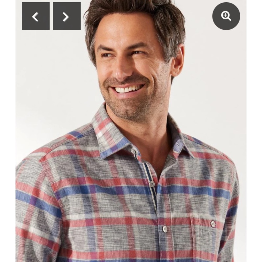 NWT Tommy Bahama flannel Canyon Beach Bonfire Plaid Shirt